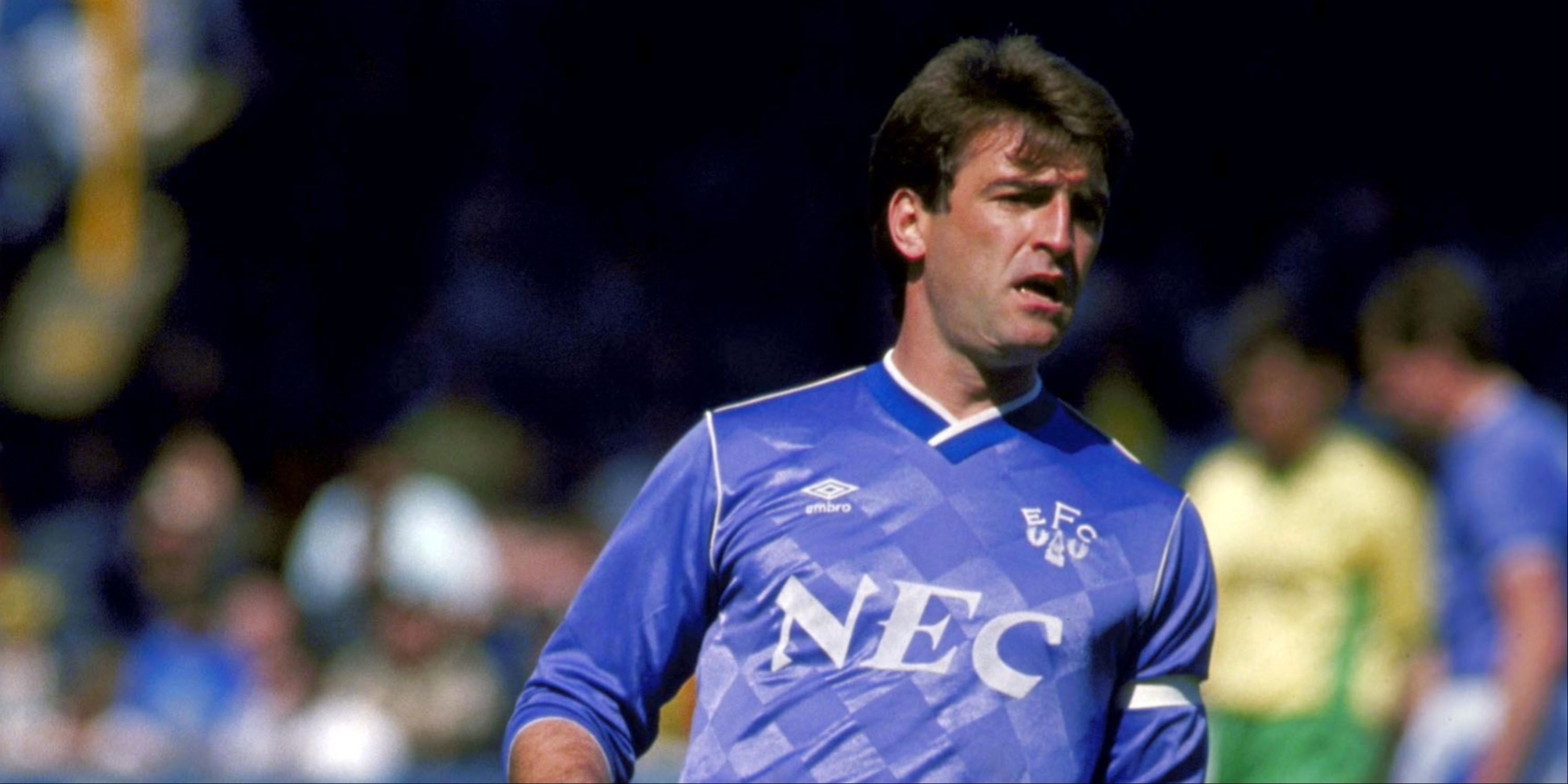 Kevin Ratcliffe in action for Everton. 