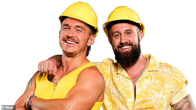 Ricky Recard, left, has made an impression with female fans after joining The Block alongside his best mate Haydn Wise (pictured) on the Yellow Team