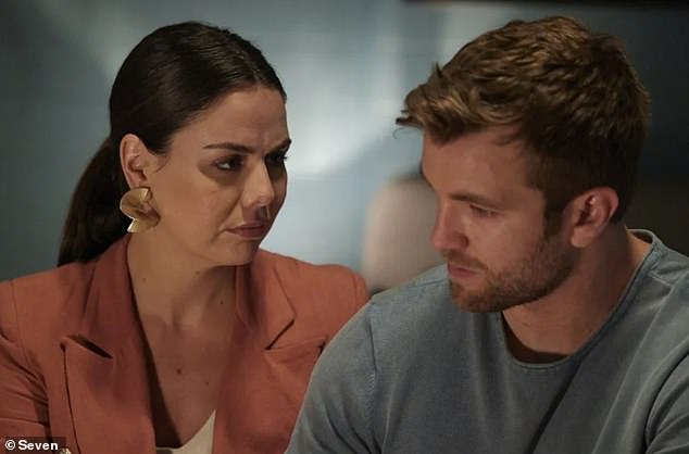 The pair play lovebirds Mackenzie and Levi on the series. Both pictured