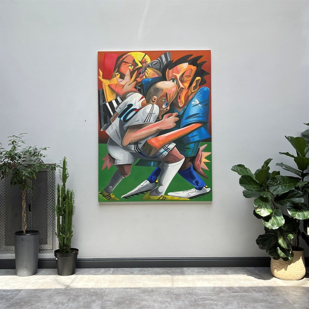 Contemporary artist Callan Grecia's painting of th