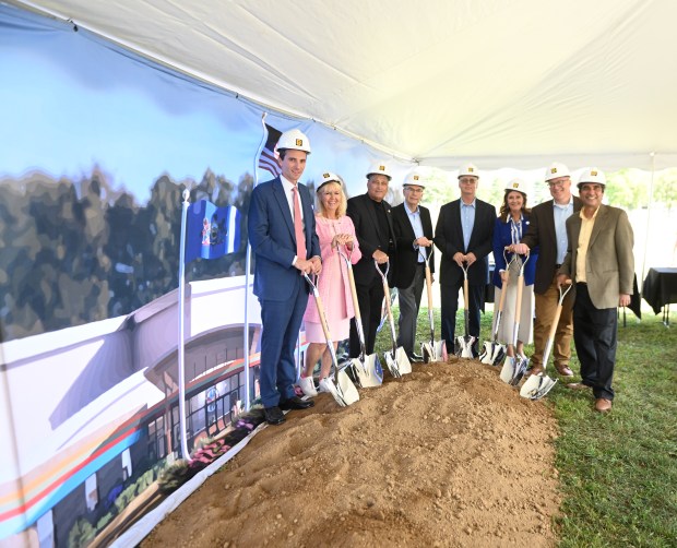 Local and state officials break ground Thursday, Sept.12, 2024, for...