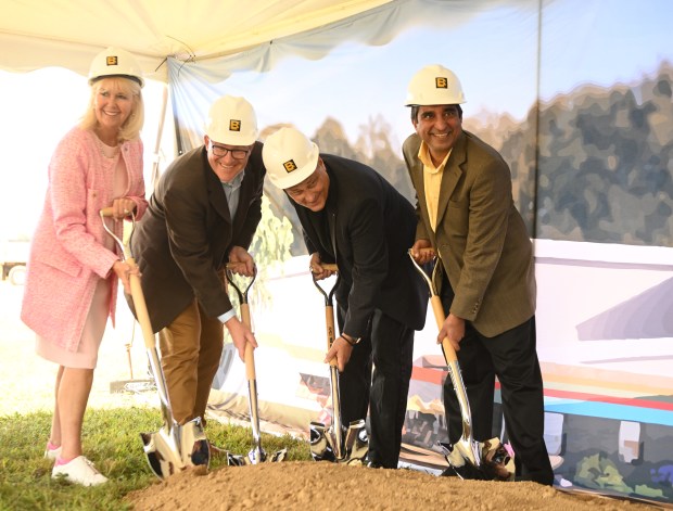 Local and state officials break ground Thursday, Sept.12, 2024, for...