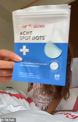 She also purchased Neutrogena makeup remover wipes and also pimple patches due to having 'the craziest pimple between my eyes last week - red, hurting, painful