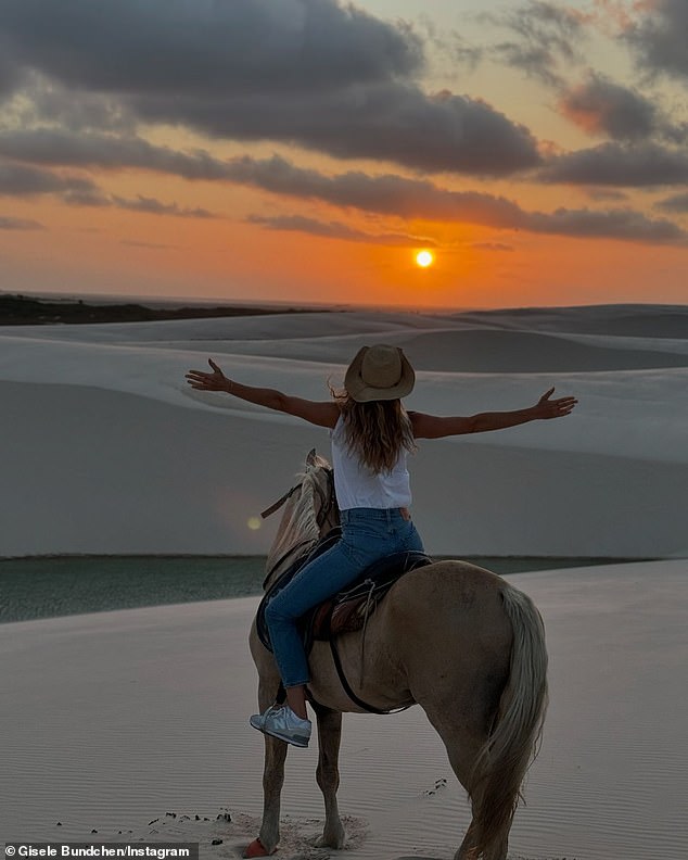 Gisele took a helicopter from the nearby São Luís–Marechal Cunha Machado International Airport to the 380K-acre national park, which is located in Maranhão state