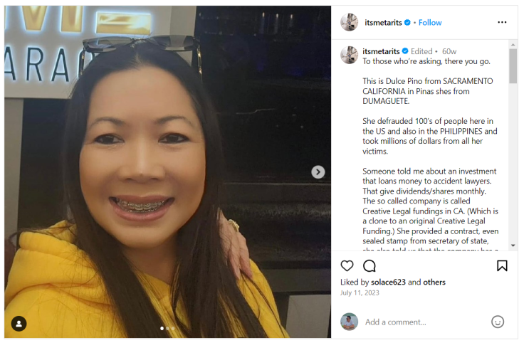 Dulce Pino targeted Rita Magdalena