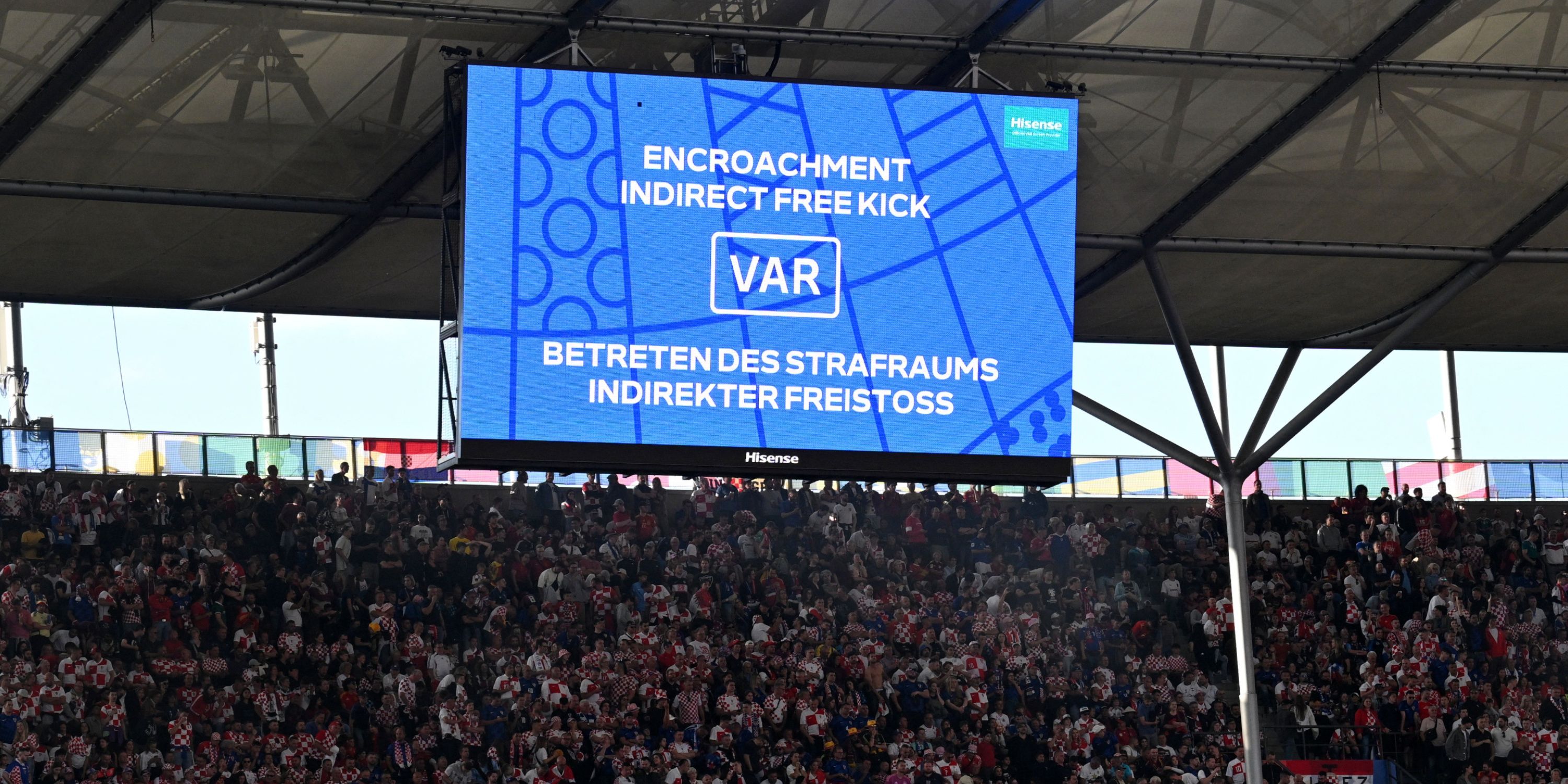 VAR screen at Euro 2024