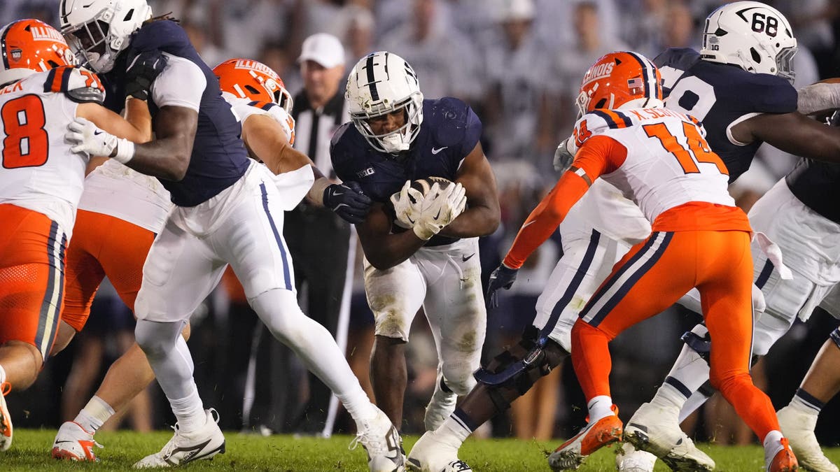 Penn State has the No. 3-ranked rushing offense in the Big Ten through six weeks, averaging 217.8 yards per game. (Photo by Gregory Fisher/Icon Sportswire via Getty Images)