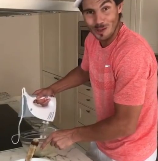 Nadal gets busy in the kitchen of his stylish home