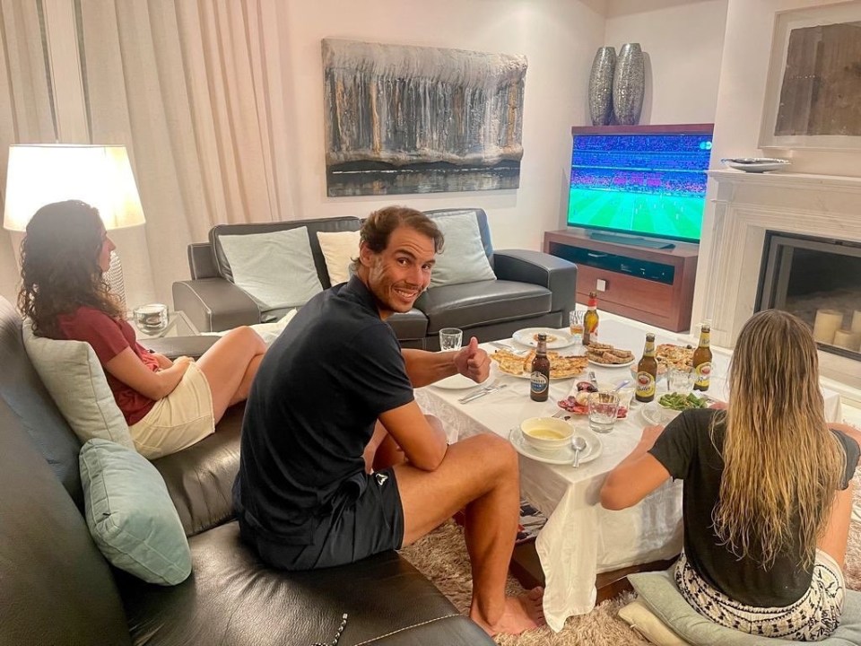 Football fan Nadal often shares images inside his dream home on social media