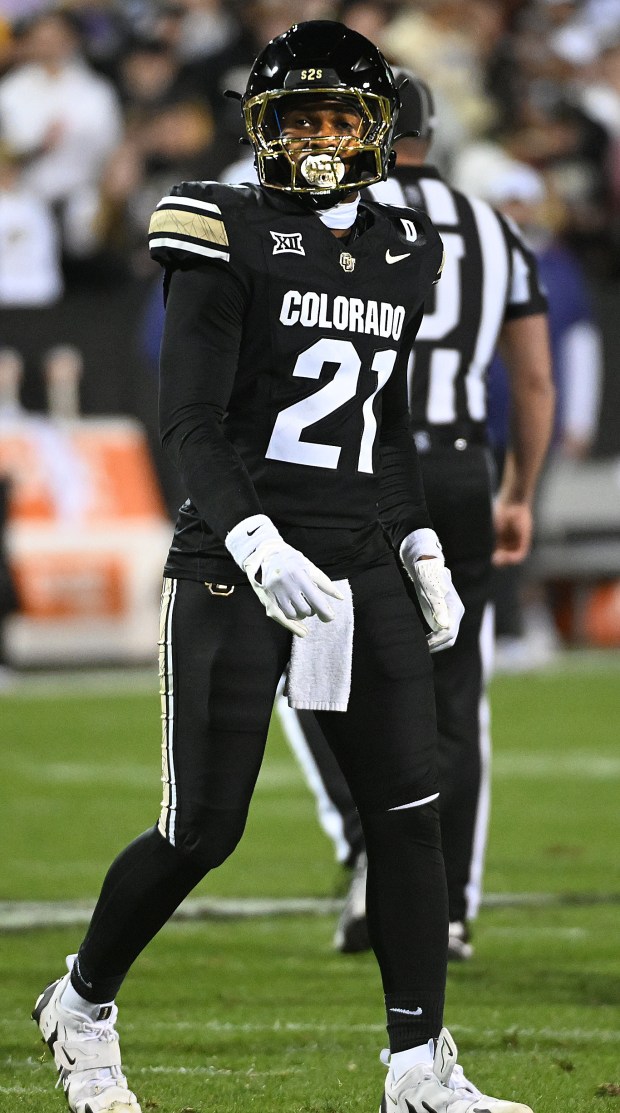 Colorado safety Shilo Sanders during a game against Kansas State...