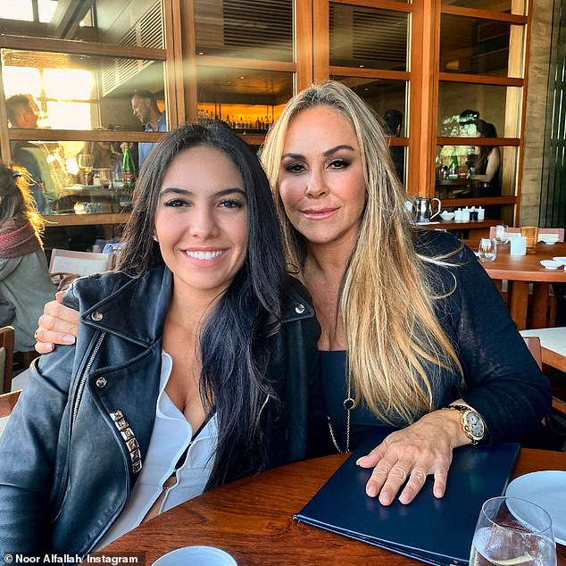The New York Post reported in 2013 that Noor's family had a fortune 'estimated to be in the high nine-figures' (pictured with her mother)