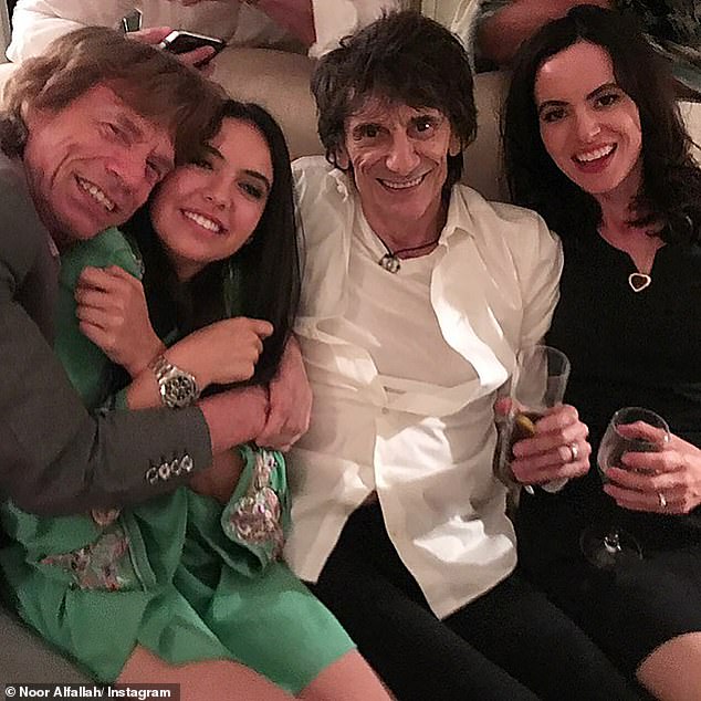 She previously hit the headlines for enjoying a tryst with legendary rocker Mick Jagger , 81, back in October 2017 and she shared a throwback shot in April 2018 of them hugging alongside Ronnie Wood and his wife Sally