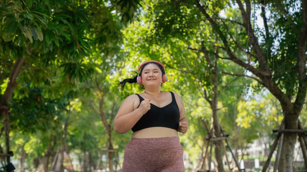 Woman Exercising outside