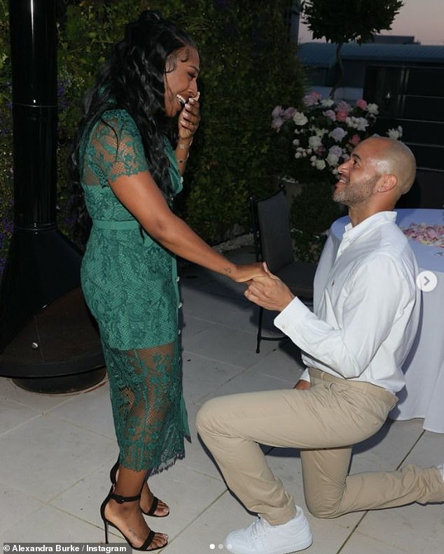 Alexandra is currently on cloud nine as she and and footballer Darren announced their engagement last month after he popped the question.