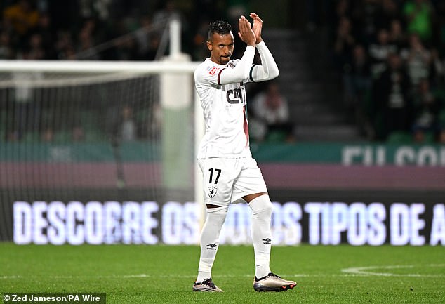 Nani featured in the second half for Estrela Amadora, during their defeat on Friday night