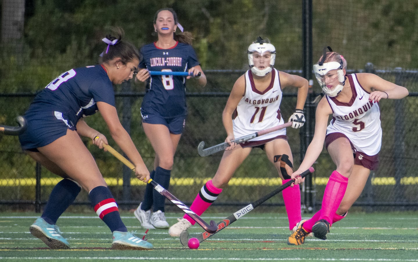Senior Ellie Innes (left) and Lincoln-Sudbury are the No. 1 seed in the Division 1 field hockey tournament.