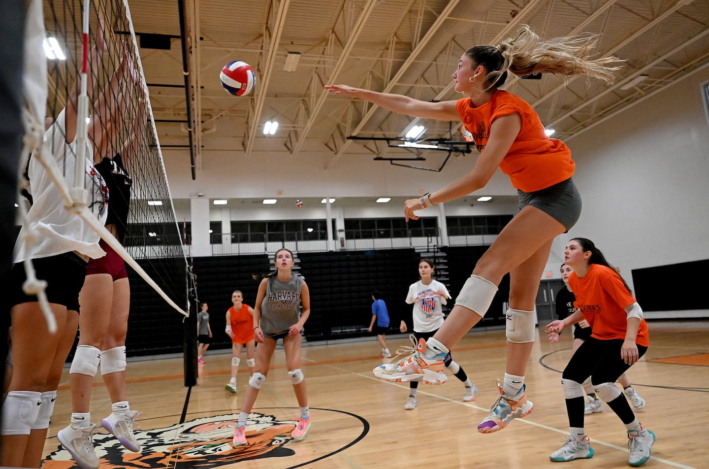 Newton North junior hitter Devon Burke in practice in August. The Tigers are No. 1 in the Division 1 tournament.
