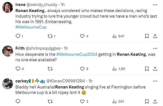 Fans watching from home slammed the performance as 'desperate' as they took to social media to share their underwhelmed reactions to Ronan's appearance