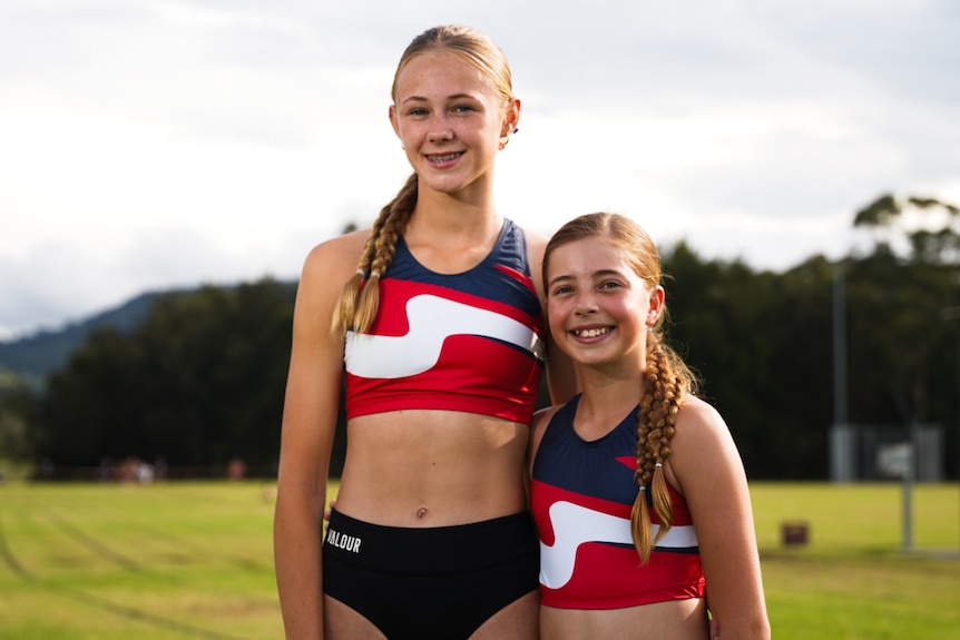 Two girls smiling