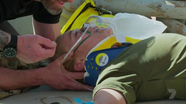 Zima Anderson lies on a stretcher in SAS Australia