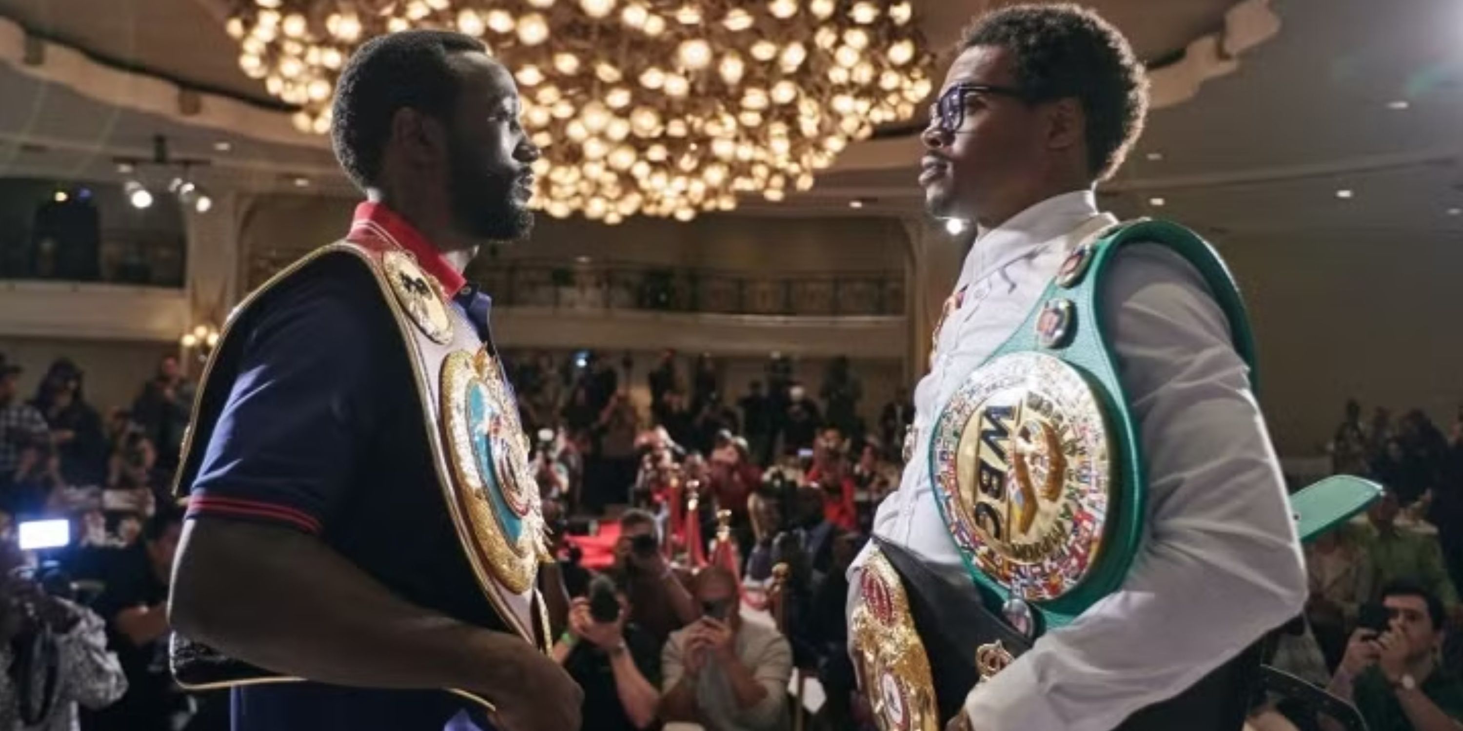 Errol Spence Jr and Terence Crawford face off