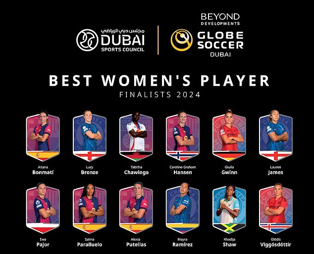 Two English stars will be hoping to receive the women's player of the year award next month