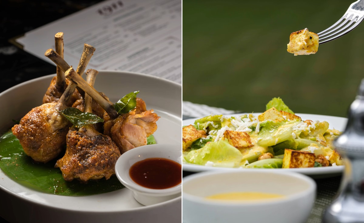 Chicken Lollipop and Caesar Salad
