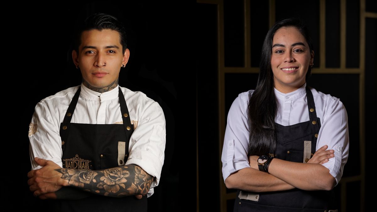 L-R: Javier Rodriguez (Head Bartender) and Daniela Jardon (Laboratory Manager at Handshake)