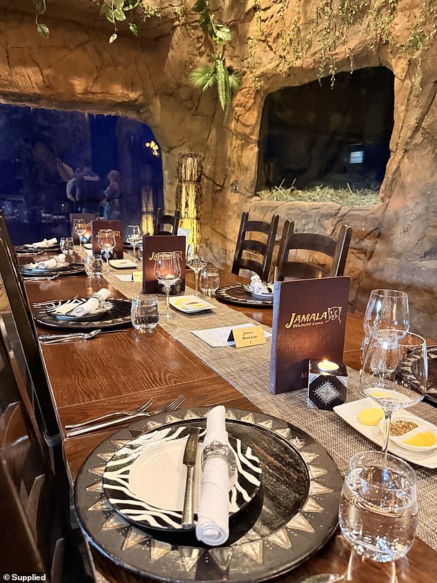 The stay also includes tours, a beautiful afternoon tea, a gourmet breakfast and a magnificent four-course dinner in the Rainforest Cave, which you share with one of the white lions and a clan of hyenas