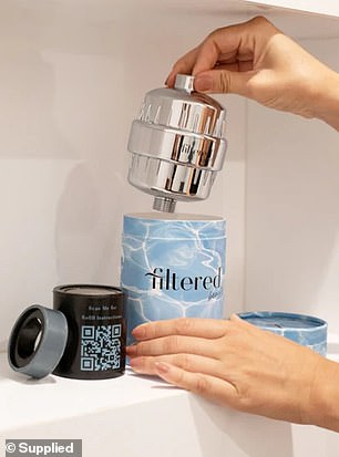 Kim Haberley, a hairdresser and owner of Boho Blonde, and marketing manager Tayla Cron, 26, launched Filtered Beauty to sell easy-to-fit shower purifiers