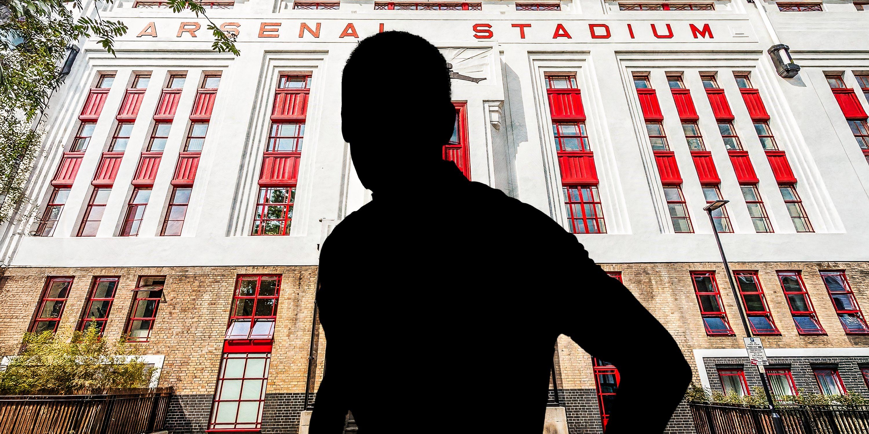 A Silhouette of Rio Ferdinand outside of Highbury