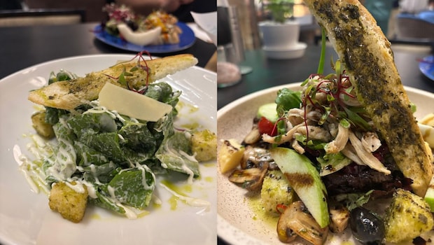 (L-R) Insalata di Cesare, Insalata di Pollo e Funghi